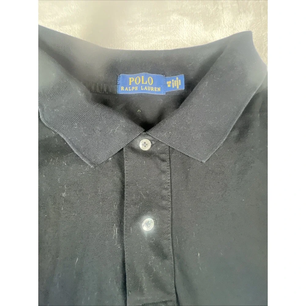 Polo Ralph Lauren Men's Polo Shirt Size 3XB BIG‎ Short Sleeve Black 100% Cotton
